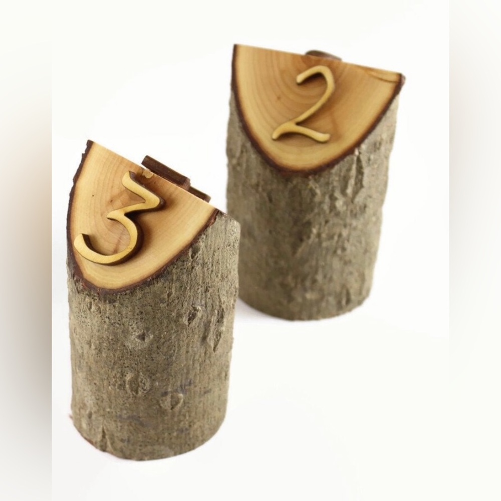 Wooden Table numbers - numbered 1 through 18